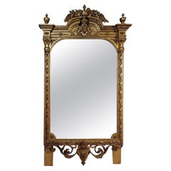 Antique END OF THE 18th CENTURY GOLDEN MIRROR WITH CARYATIDS