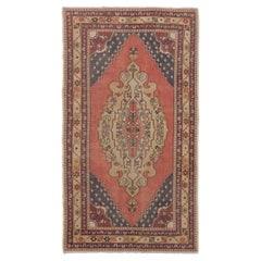 4,7x6.3 Ft Einzigartiger handgefertigter orientalischer Vintage-Teppich für traditionelles Interieur