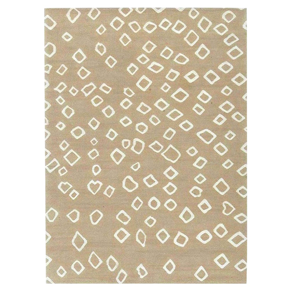 Contemporary Beige and White Flat-Weave Wool Rug by Doris Leslie Blau For Sale