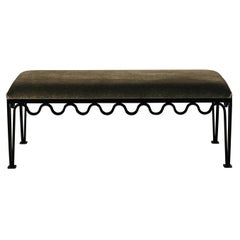 In-Stock 'Méandre' Bench by Design Frères in Mohair Velvet