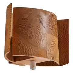 Swedish Designer, Wall Light, Pine, Sweden, 1970s