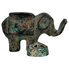 Ancienne encensoir à éléphant en or doré du Japon, porte-bonheur