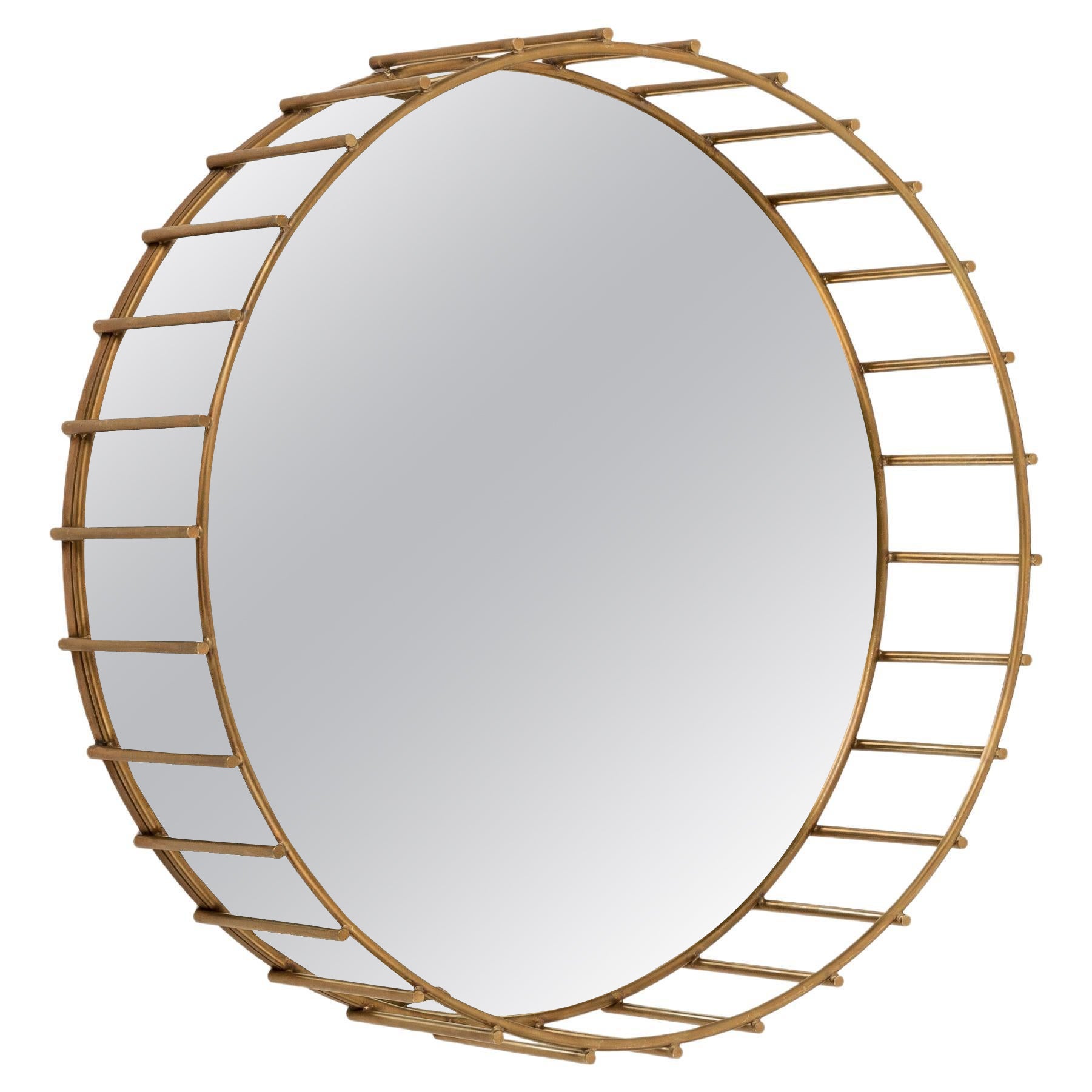 Brass mirror medium cage  For Sale