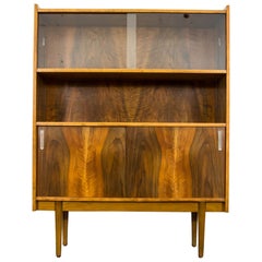 Vintage Mid Century Modern Walnut Display Cabinet 1960's