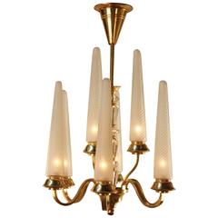 Elegant 1940s Chandelier by Cristallerie de Sevres