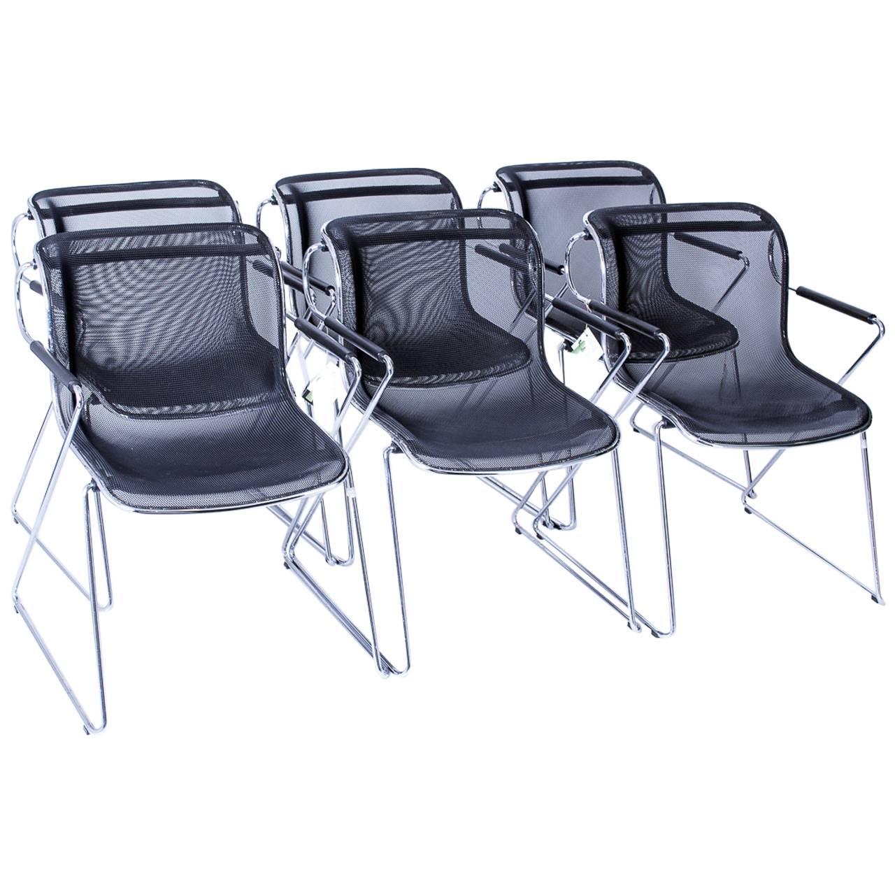 Set of Six Chairs, Penelope, Charles Pollock for Castelli