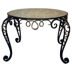 French 1940s Iron and Glass Coffee Table