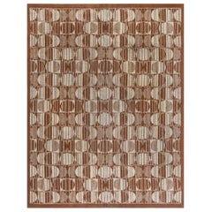 Antique Art Deco Geometric Handmade Wool Carpet
