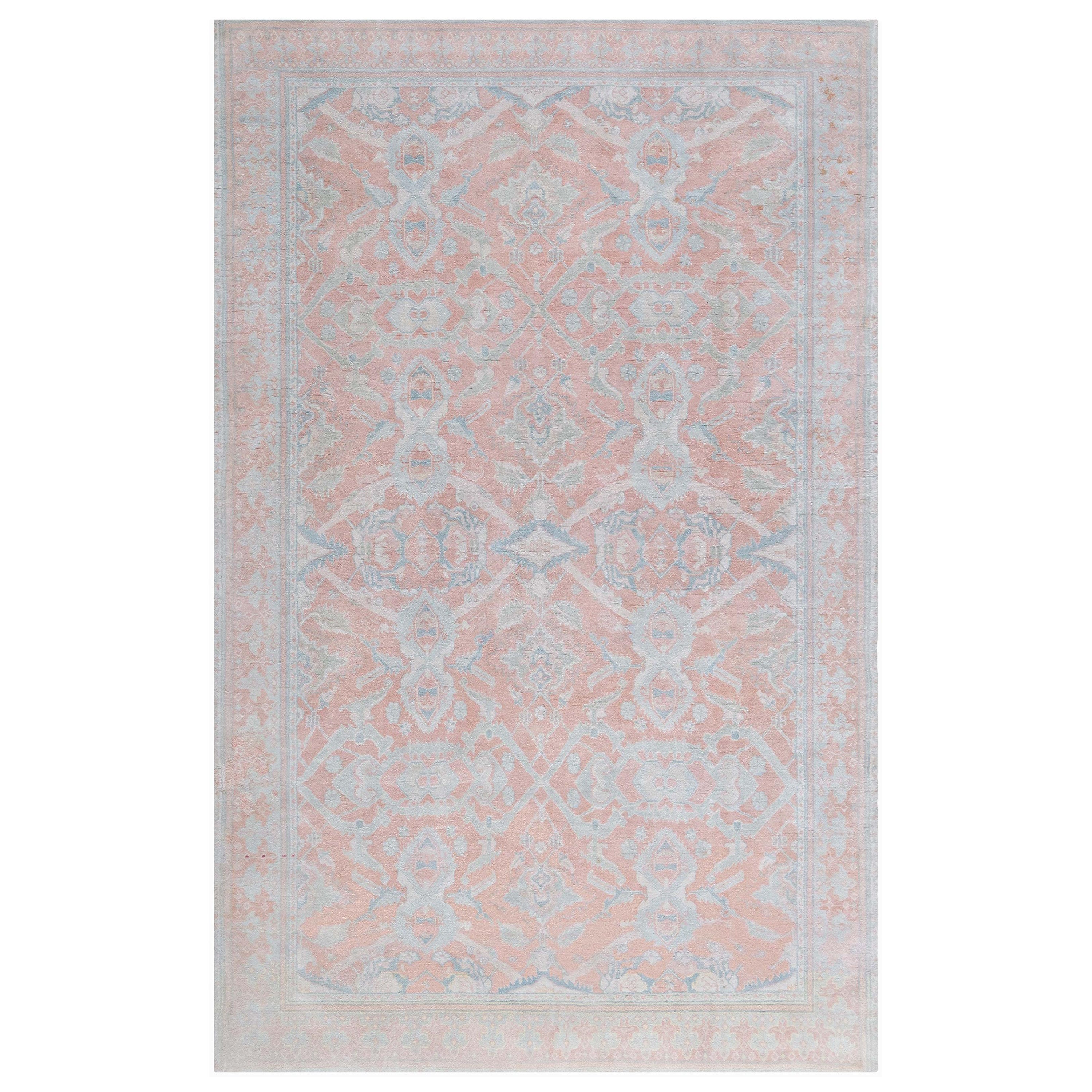 Midcentury Indian Cotton Agra Rug For Sale