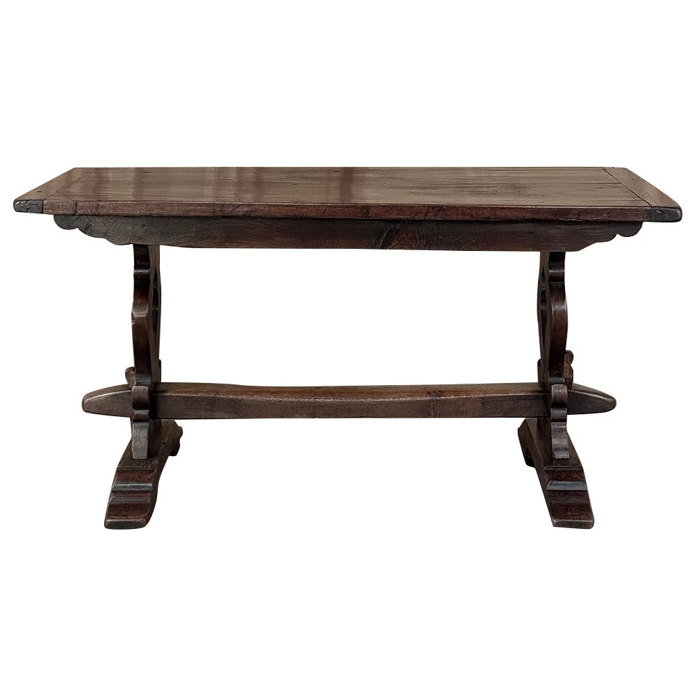 Antique Italian Rustic Style Trestle Table For Sale