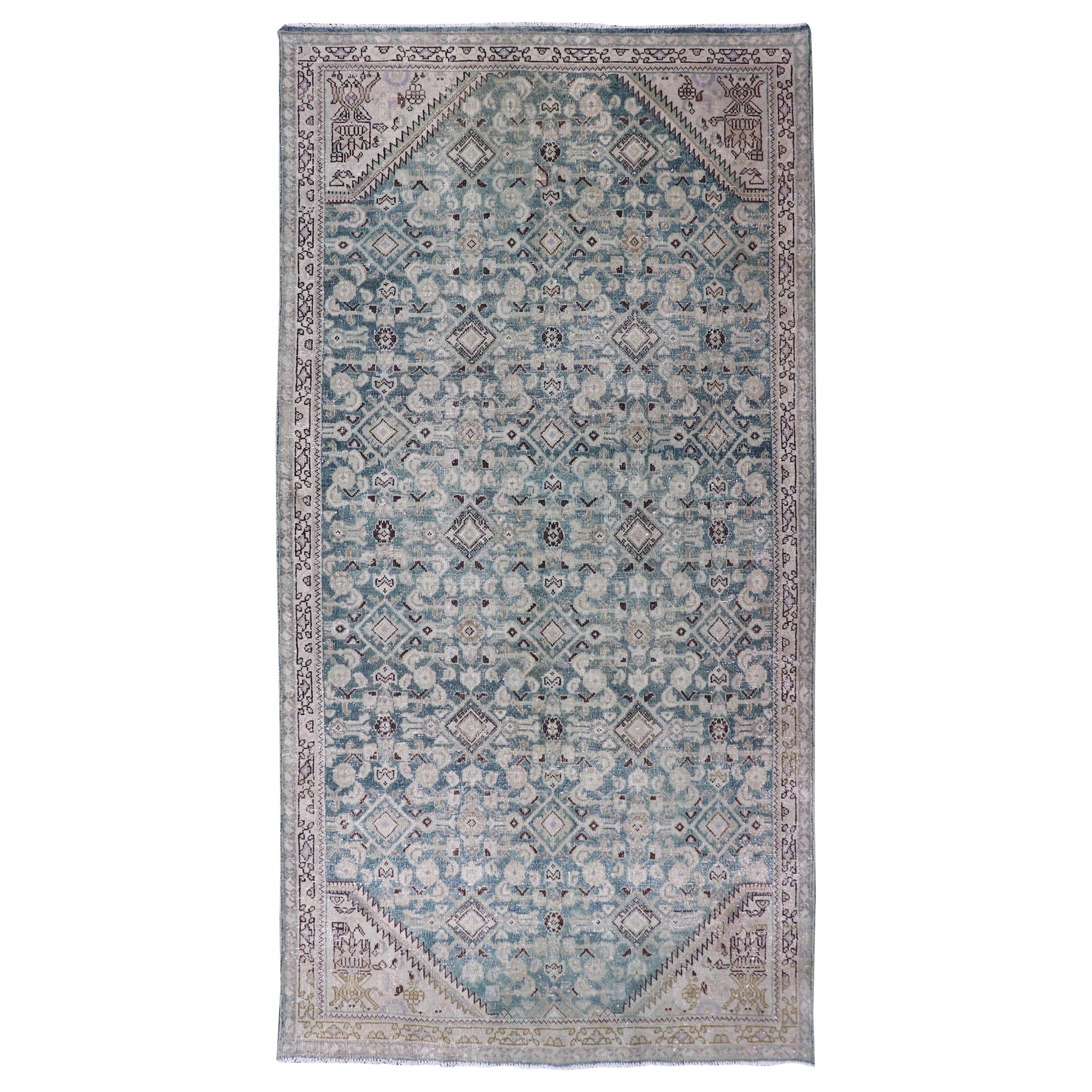 Antiker persischer Mahal-Blumenmotiv im All-Over-Design 5'0 x 10'2