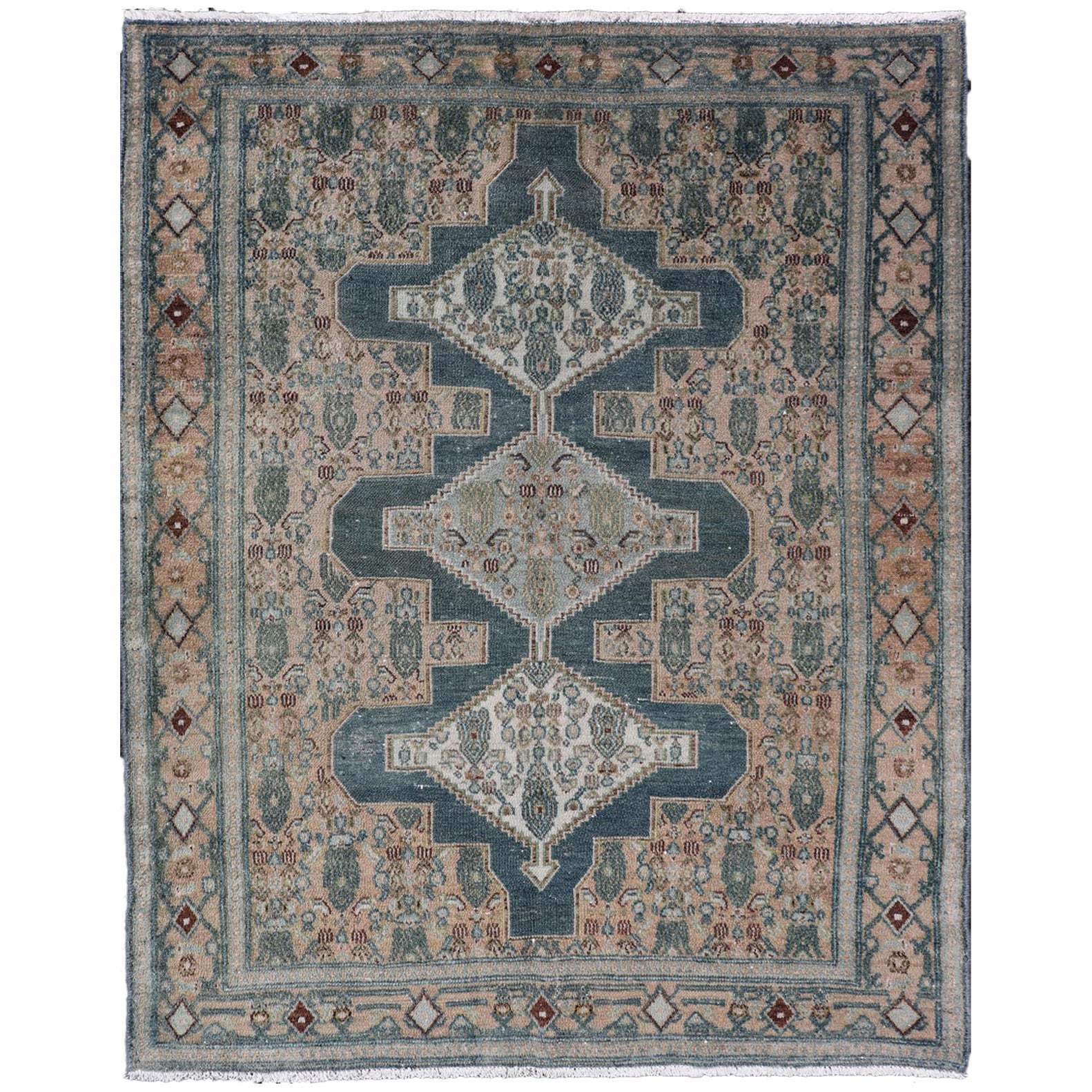 Antiker persischer feiner Senneh-Teppich mit Medaillons 3'10 x 5'1
