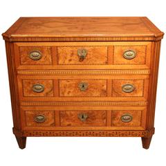 Small Late 18th Century Burr Walnut Commode/Chest of Drawers