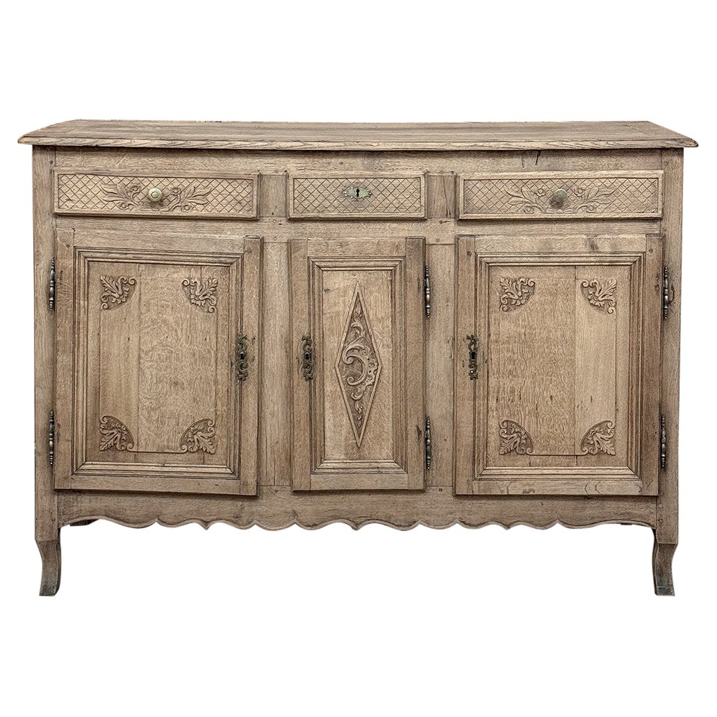 18th Century Country French Regence Buffet in Stripped Oak For Sale