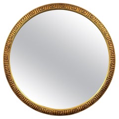 Retro Mid-20th Century American Greek Key Giltwood Framed Mirror