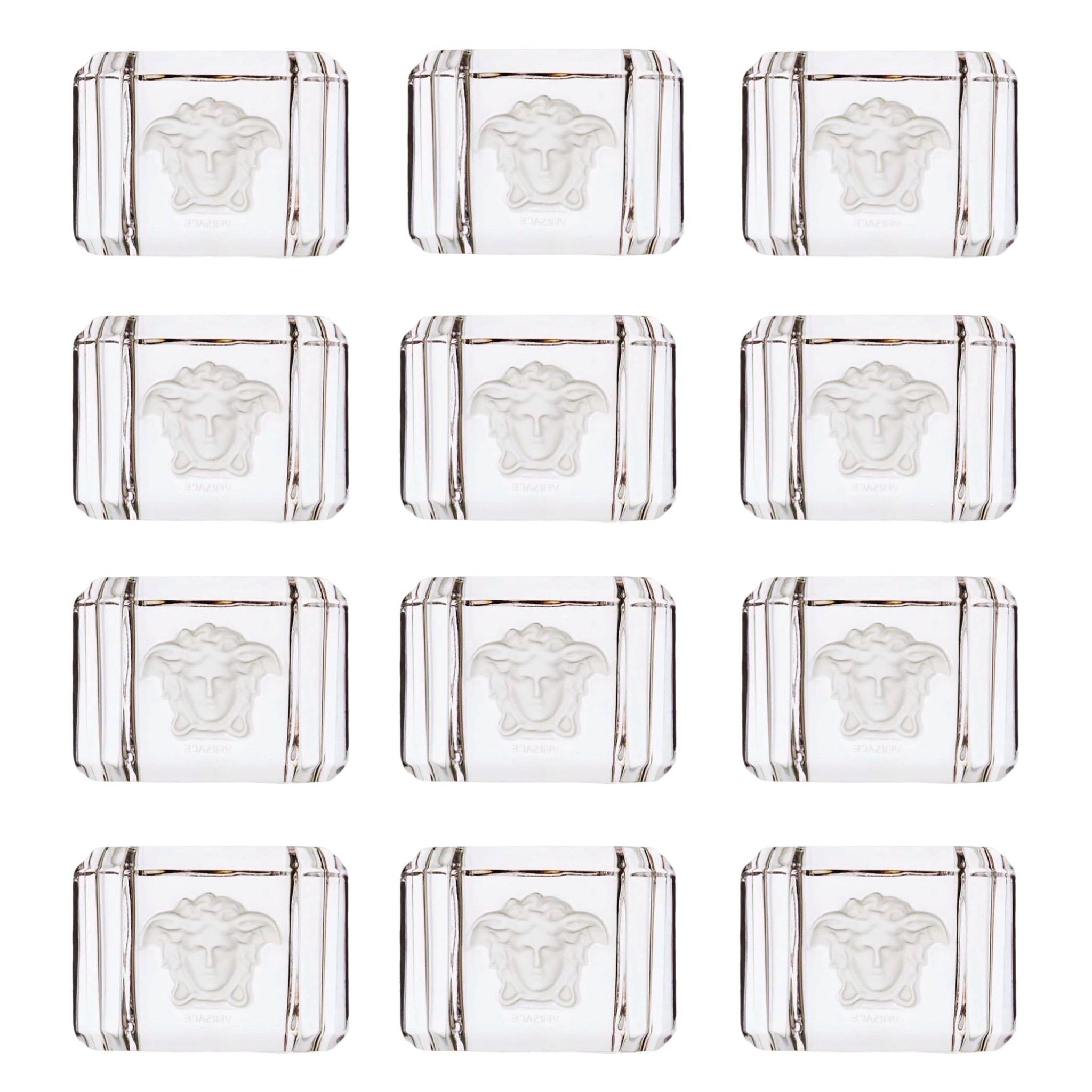 Rosenthal Versace Home Collection Crystal Treasury Napkin Rings – Set of 12