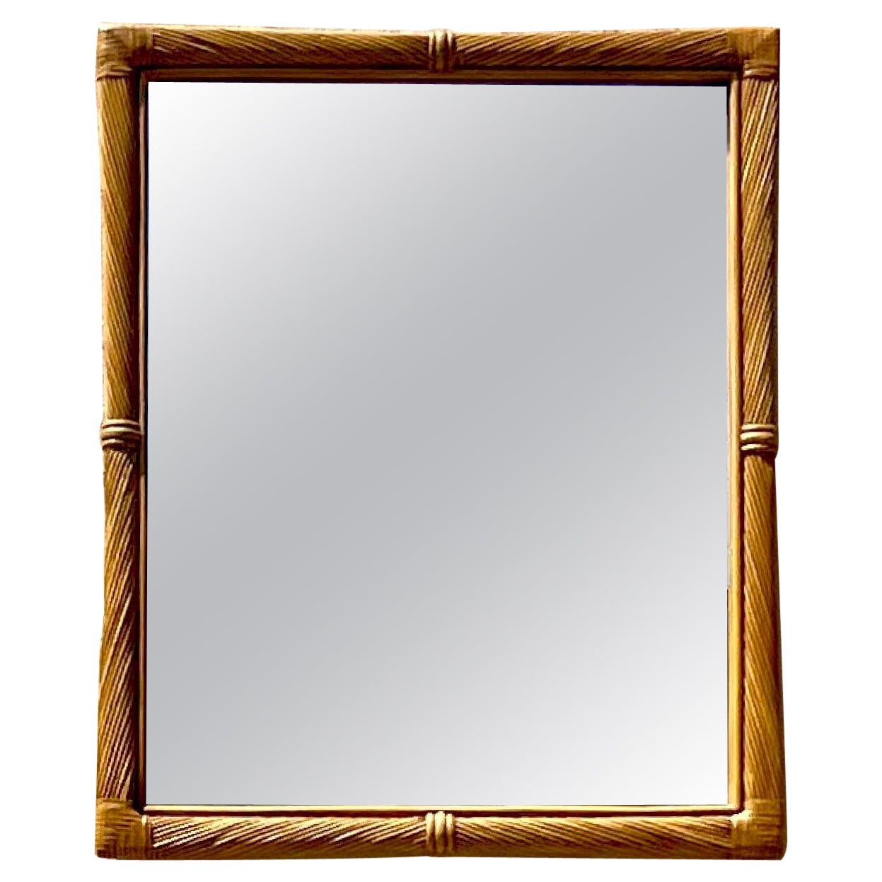 Miroir Vintage Coastal Twisted Pencil Reed en vente