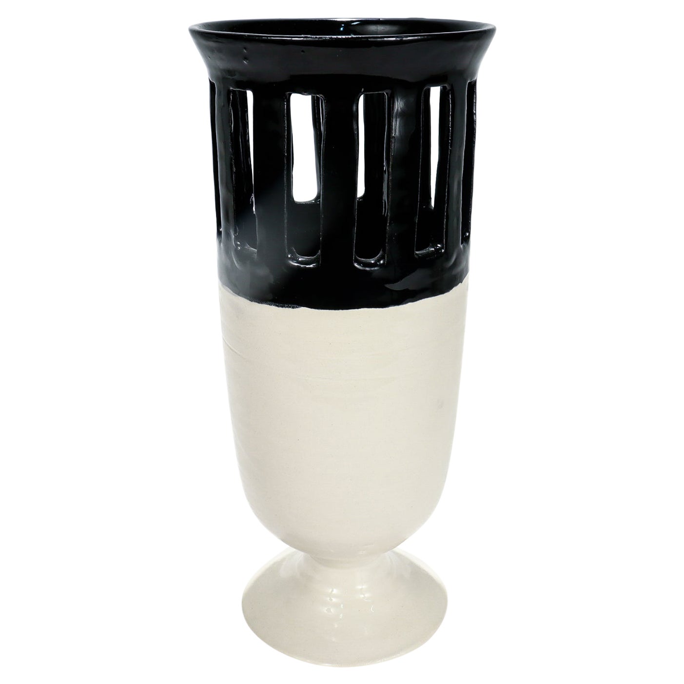 Frances Palmer Secessionist Inspired Tall Creamware Studio Pottery Vase