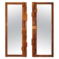 Used Rare Pair of Lane Staccato Mosaic Brutalist Dresser mirrors