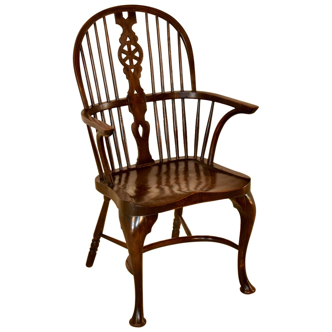 Circa 1900 English Double Bow Windsor Chair For Sale