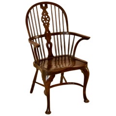 Antique Circa 1900 English Double Bow Windsor Chair