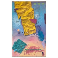 52 "h Postmodernes farbenfrohes Gemälde von Carlos Frésquez (Raspberry Float, 1987)