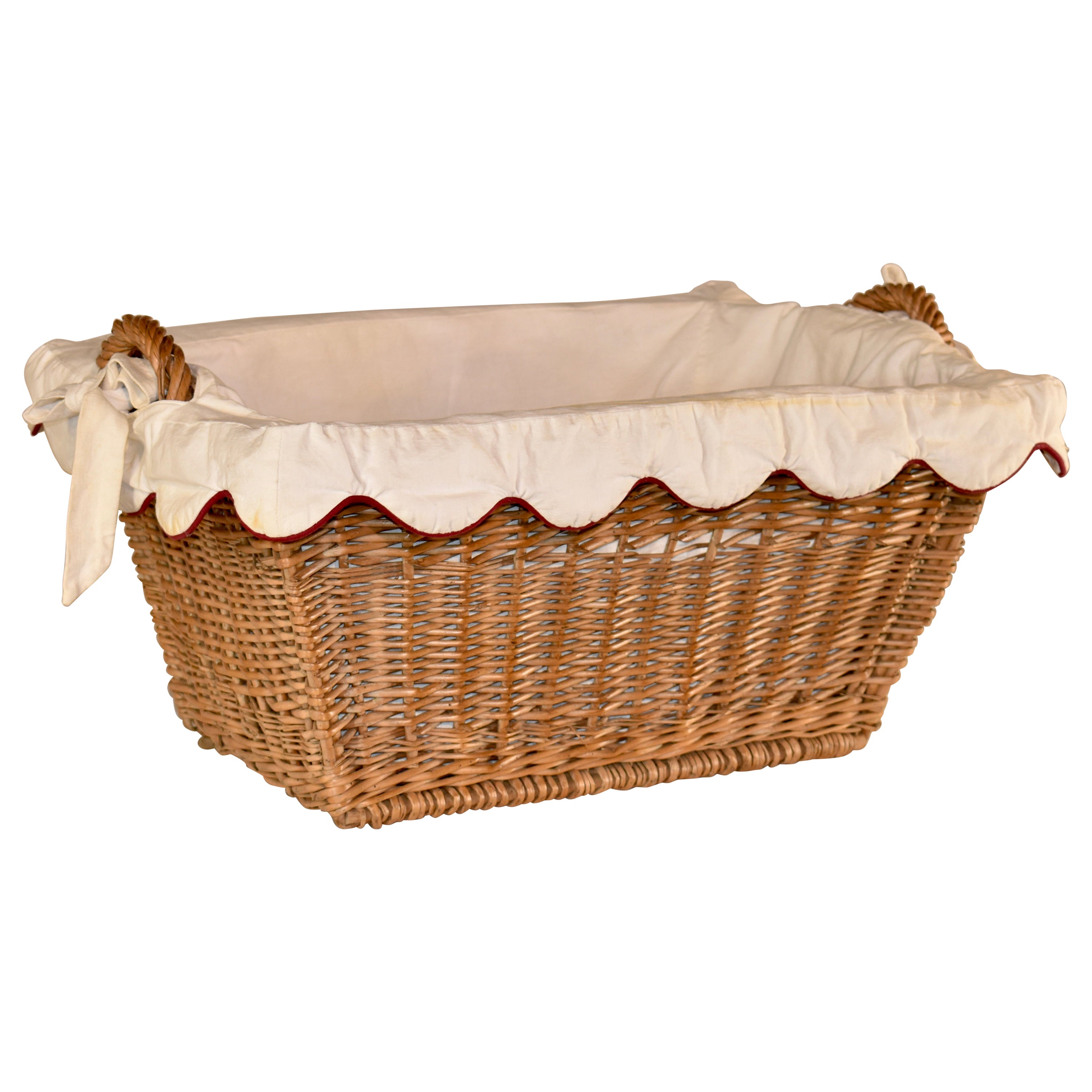 Circa 1920 French Laundry Basket For Sale