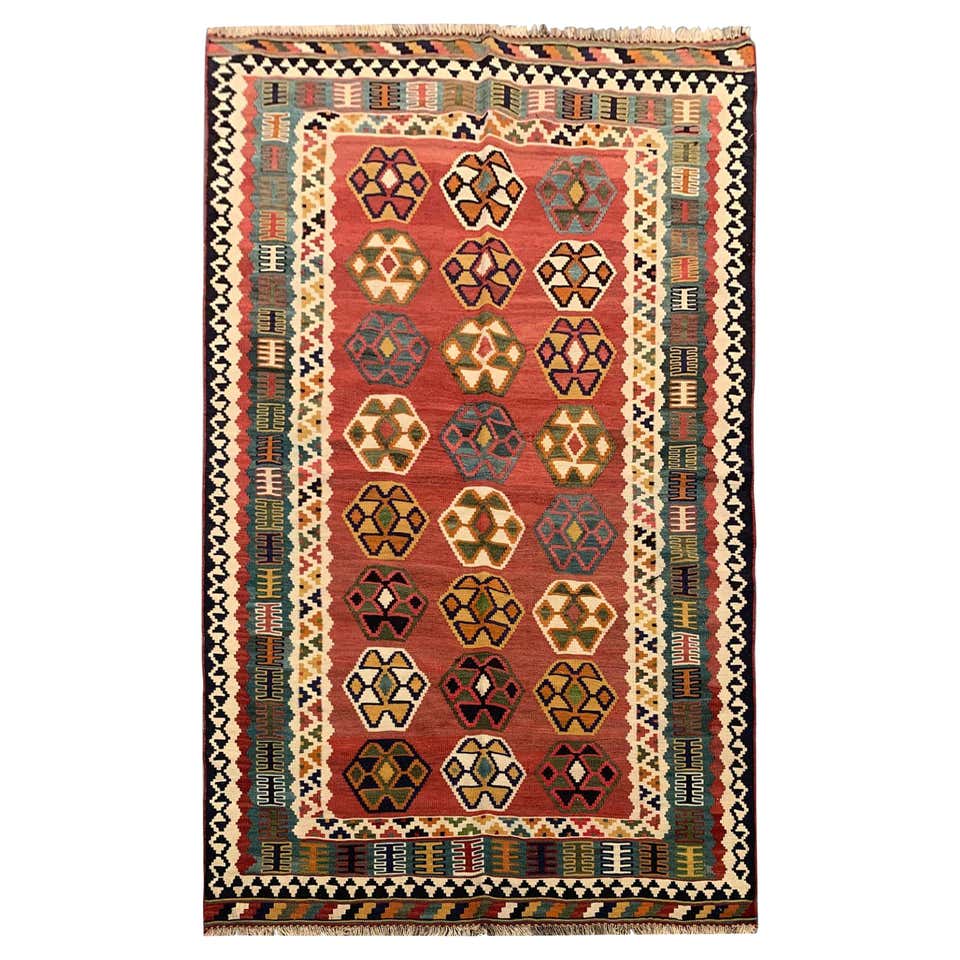 Hm Rug Kelim Antique Kilim Rug, All Over Traditional Geometric Kelim, Hand Woven ...