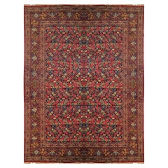 Oversize Carpet Antique Persian Kerman Rug, Floral All Over Design