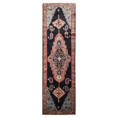 Vintage Läufer Teppich Kaukasisch Handgefertigt Teppich Läufer Orientalische Wolle Treppenläufer