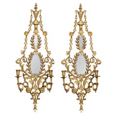 Pair of Neo-Classical style giltwood girandoles