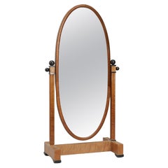 Vintage Art Deco Cheval Mirror, Maple, 1930s