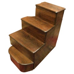 Used Walnut library ladder, 4 steps, Italy