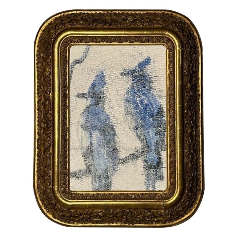 Hunt Slonem, Oil on Canvas, Mystic Jays, Blue Jays Painting, Signed, Dated, 2010 For Sale