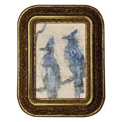 Hunt Slonem, Oil on Canvas, Mystic Jays, Blue Jays Painting, Signed, Dated, 2010