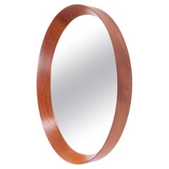 Specchio danese di metà secolo con cornice in teak, anni '60