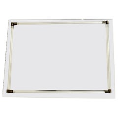 Beveled Edge Mirror Tray with Glass Rails