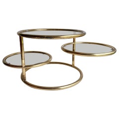 Mid Century Italian Swivel  Coffee Table Milo  Baughman Style, 70s