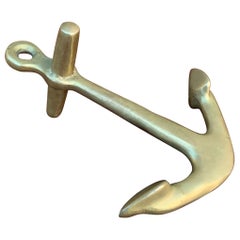 Used Brass Anchor Paperweight