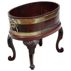 Antique 18th Century Irish Mahogany Brass-Bound Jardiniere