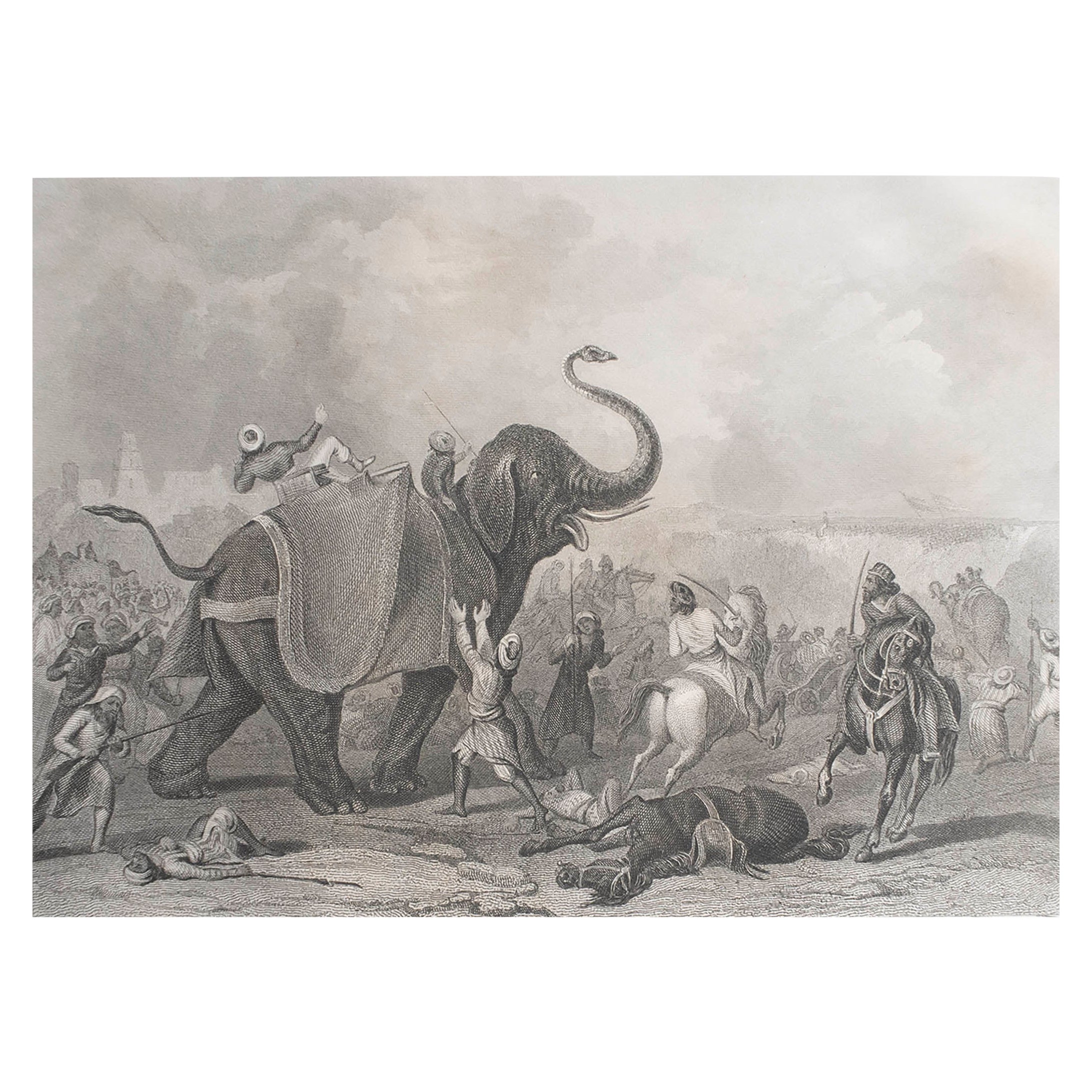 Original Antique Print of The Sikh Wars- Siege of Multan. C.1850 For Sale
