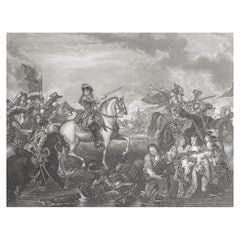 Original Antique Print of The Battle of The Boyne, Ireland. C.1850