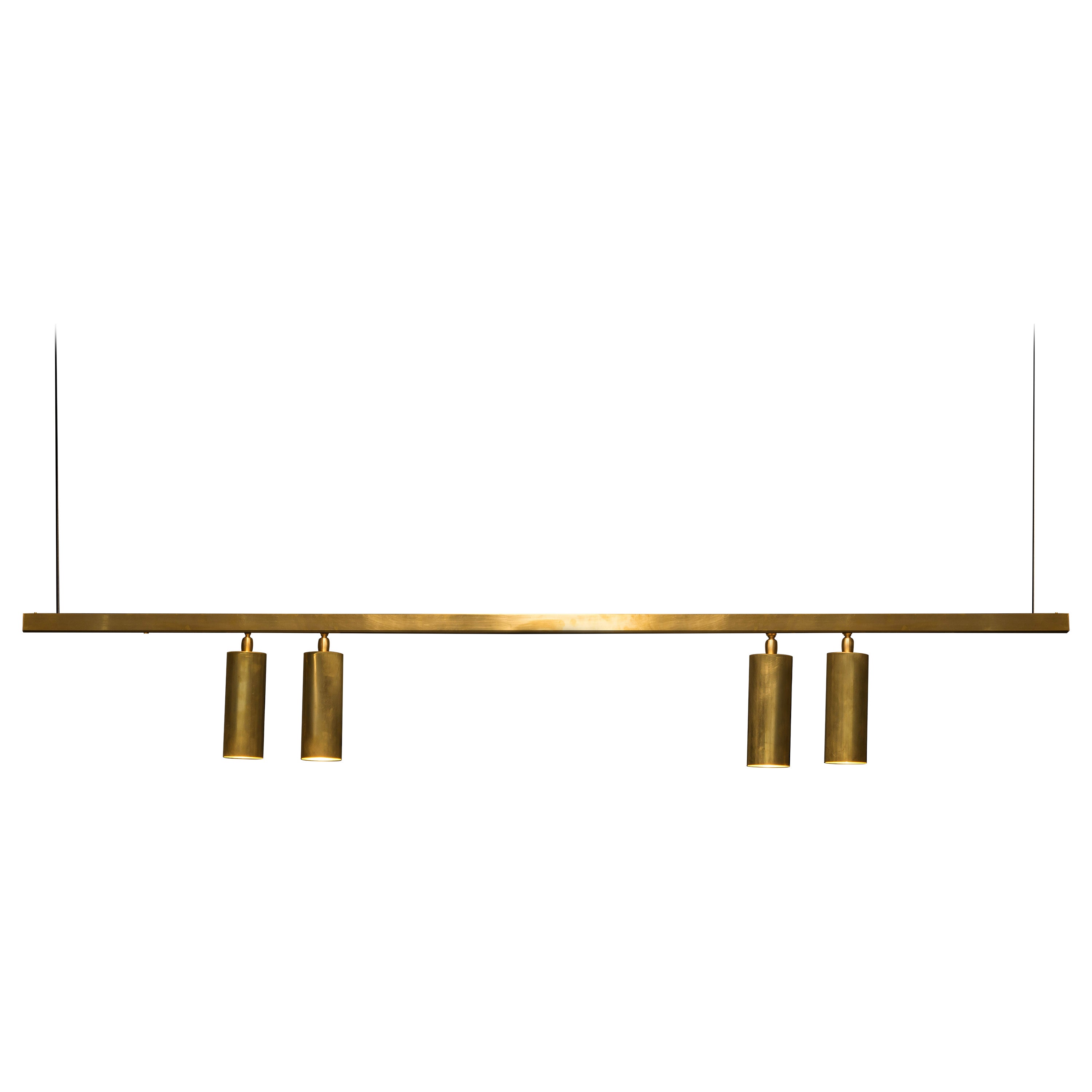 Natural Brass Contemporary-Modern Decorative Pendant lamp Handcrafted in Italy