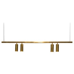 Natural Brass Contemporary-Modern Decorative Pendant lamp Handcrafted in Italy