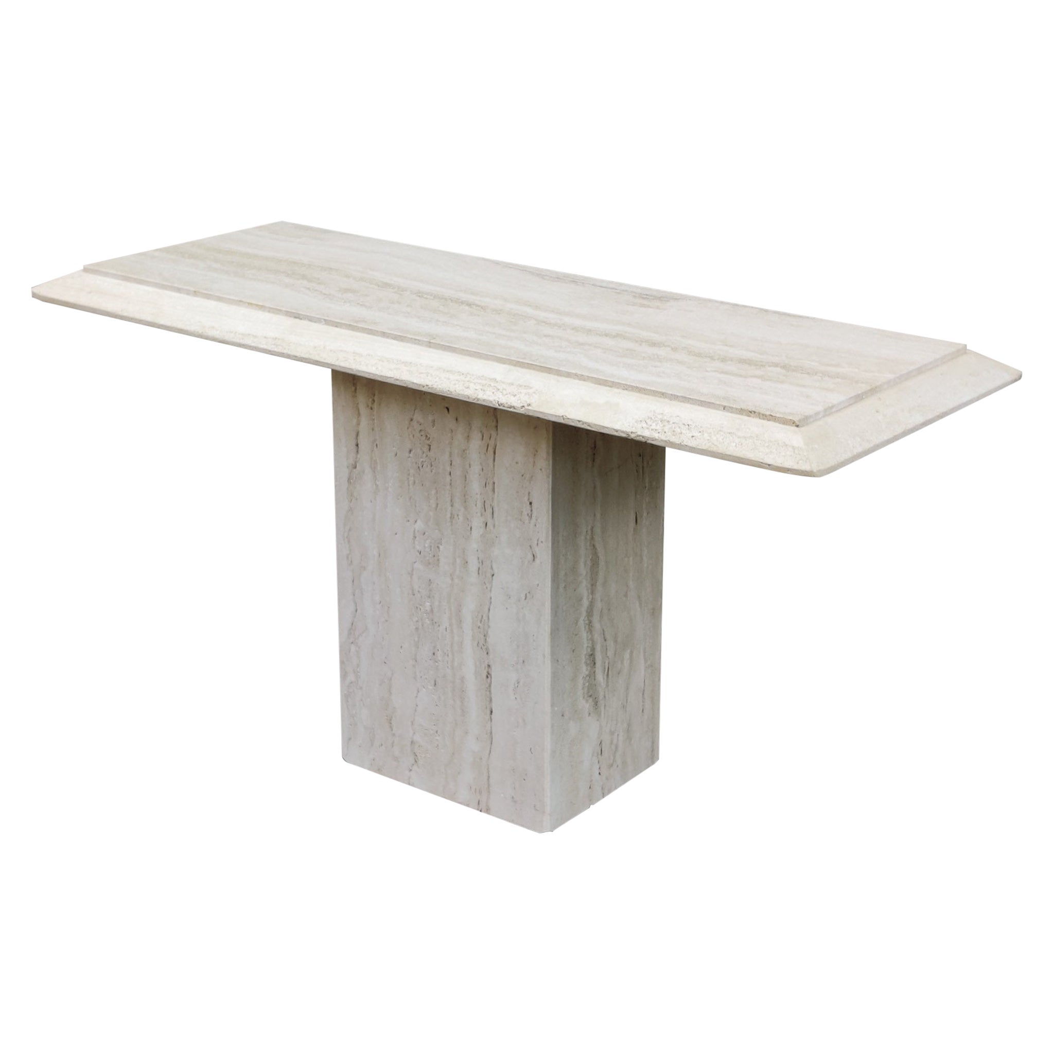 Stone International Table console en marbre travertin italien Modernity en vente