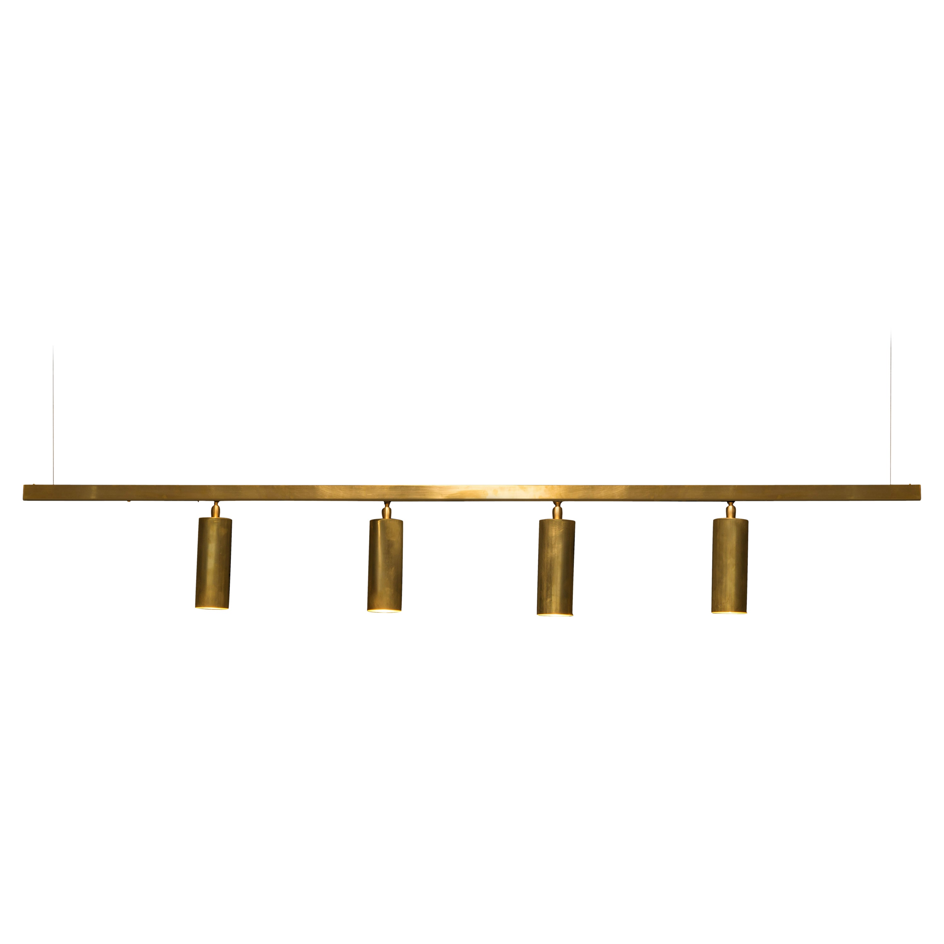 Natural Brass Contemporary-Modern Decorative Pendant lamp Handcrafted in Italy For Sale
