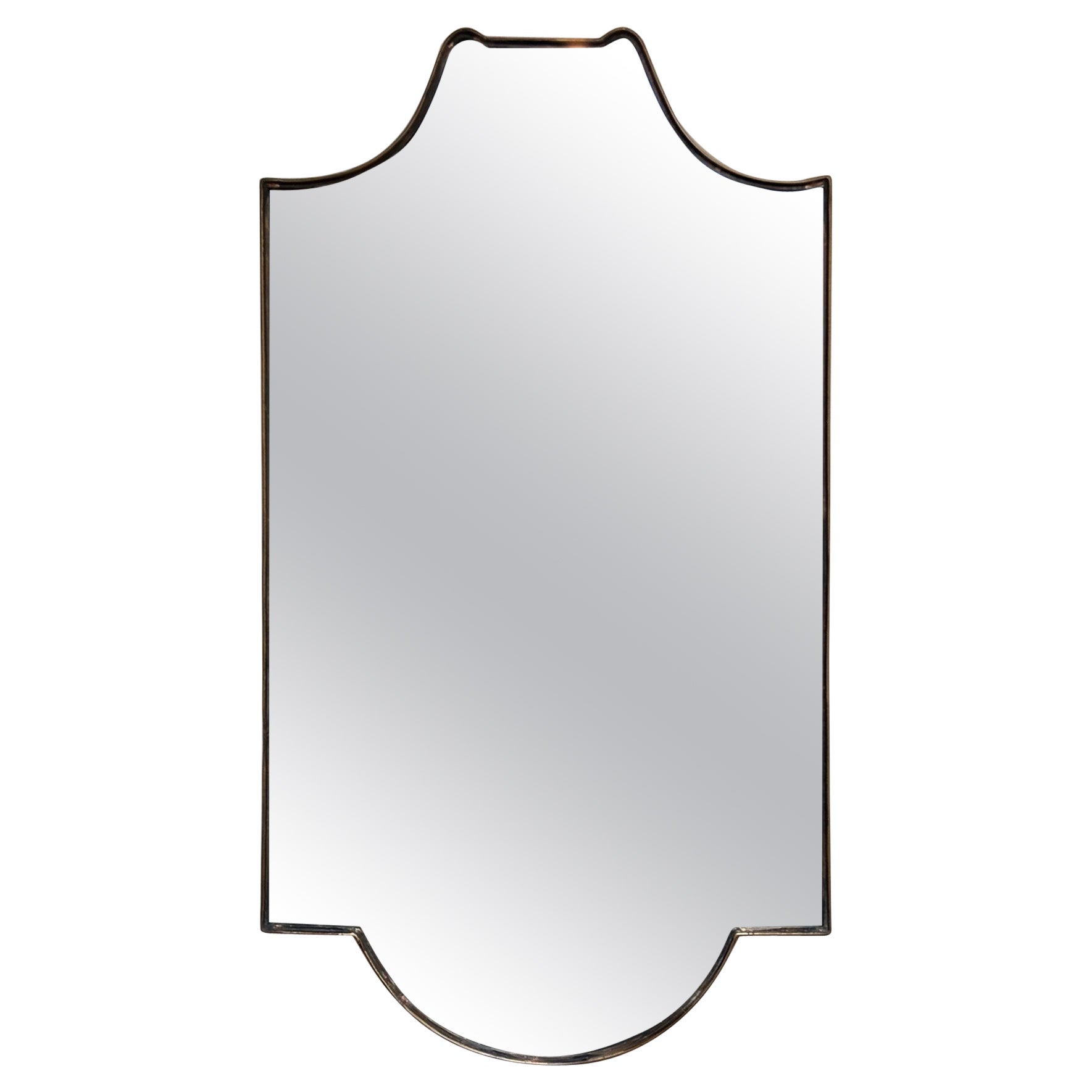 Brass Shield Mirror For Sale