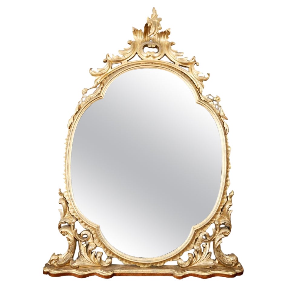 19th Century Quatrefoil Mantle Mirror For Sale
