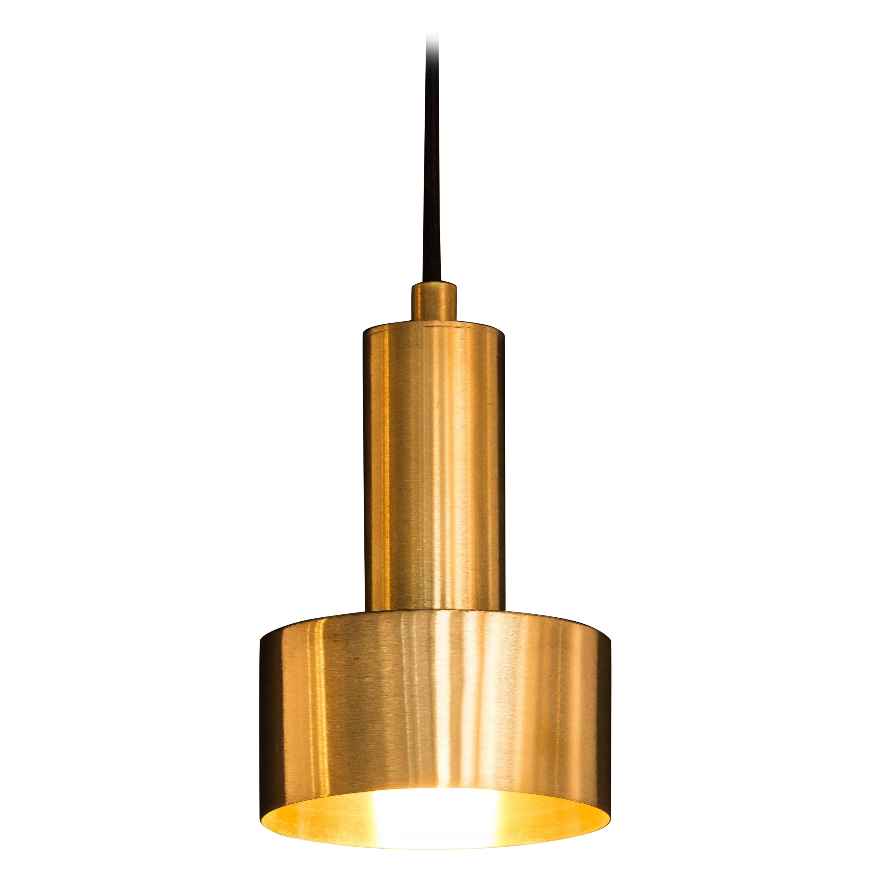 Contemporary-Modern Pendelleuchte aus Naturmessing Handcrafted in Italy by 247lab