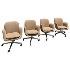 Used Super comfy set of 4 bucket office chairs by Faultess Doerner, circa 1970s
